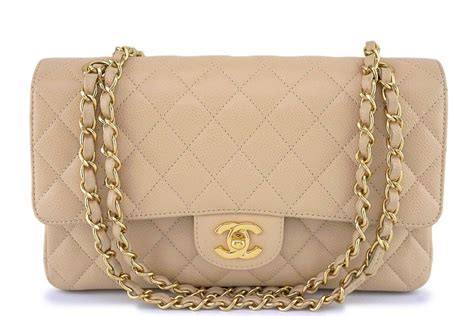 chanel medium classic flap bag in light beige|chanel medium classic flap price.